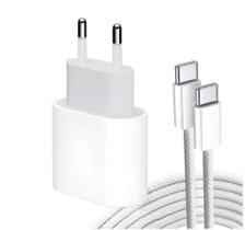 Carregador Completo UsbC 20W Turbo Compatível com Iphone, 15, 15 Promax Iphone 16 16 Promax, Fonte Turbo