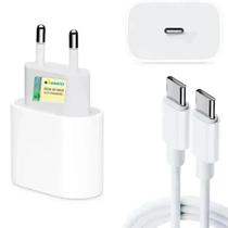 Carregador Completo UsbC 20W Turbo Compativel com Iphone,16, 17 Promax. Adaptador Cabo 1 Metro Fonte Turbo Novo Lacrado Foxcom