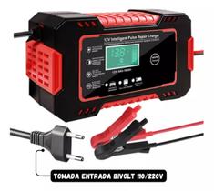 Carregador De Bateria 12v 6a Moto Carro Displaylcd Carga Rápida Carregador De Bateria 12v 6a Moto Carro Displaylcd Carga Rápida