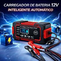 Carregador de Bateria 12V Inteligente com Display Digital para Carro Moto