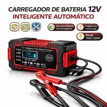 Carregador de Bateria Automotiva 12V Inteligente com Display LCD Bivolt Carro Moto Carregador de Bateria Automotiva 12V Inteligente com Display LCD Bivolt Carro Moto