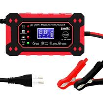 Carregador de Bateria Automotivo Digital 12 V Portátil, Automático e Bivolt