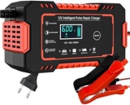 Carregador de Bateria Automotivo Intelig Bivolt 12V 6A com Display LCD Para Carros e Motos até 100Ah