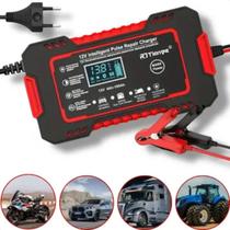 Carregador de Bateria Carro Moto 12V Automático Inteligente com Display