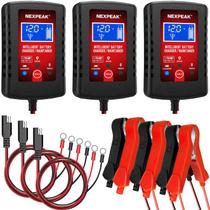 Carregador de bateria de carro Carregador inteligente NEXPEAK de 1,75 A 6V/12V, pacote com 3