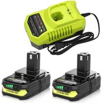Carregador de bateria Dosctt 18V 3600mAh de íon de lítio, pacote com 2 unidades P117 Carregador de bateria Dosctt 18V 3600mAh de íon de lítio, pacote com 2 unidades P117