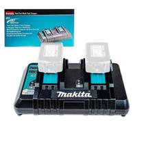 Carregador de Bateria Duplo Makita DC18RD 14.4V 18V Carga de 15Min 55Min Recarga de Baterias Profissional Carregador de Bateria Duplo Makita DC18RD 14.4V 18V Carga de 15Min 55Min Recarga de Baterias Profissional