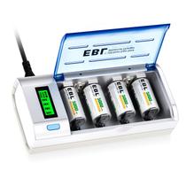 Carregador de bateria EBL 906 Smart para AA AAA C D 9V com 4x 5000mAh
