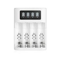 Carregador de bateria EBL LCD inteligente de 4 compartimentos com 2 USB para AA AAA