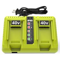 Carregador de bateria Energup OP401 de porta dupla para Ryobi 40V