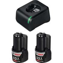 Carregador de Bateria GAL 12v-20 Bivolt, com 2 Baterias 12 V GBA 2,0 Ah, 1 600 A02 1ks, Bosch Carregador de Bateria GAL 12v-20 Bivolt, com 2 Baterias 12 V GBA 2,0 Ah, 1 600 A02 1ks, Bosch