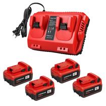 Carregador de bateria KOOMICY 18V 6,0Ah com 4 unidades Carregador de bateria KOOMICY 18V 6,0Ah com 4 unidades