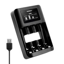Carregador de bateria Tenergy TN474U de 4 compartimentos NiMH/NiCd com display LCD