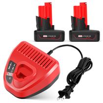 Carregador de Bateria WECACHWE 12V 6.0Ah Kit com 2 Unidades e Carregador Rápido