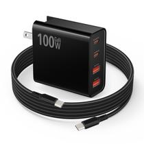 Carregador de bateria weishan PD 100W USB C Carregador rápido com cabo de 2 m