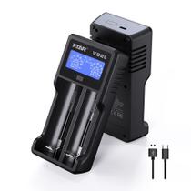 Carregador de bateria XTAR VC2L 2 slots 18650 com display LCD