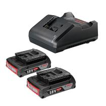 Carregador de baterias 18 Volts + 2 baterias lítio 18V 2.0Ah - STARTER KIT (110V/220V)