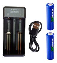 Carregador De Baterias Recarregaveis + 2 Baterias 18650 3.7v Carregador De Baterias Recarregaveis + 2 Baterias 18650 3.7v