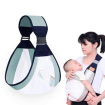 Carregador de Bebê Sling Canguru Transversal Ajustável 3 Posições Verde