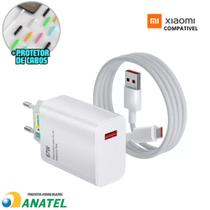 Carregador De Carga Rápida Completo Compativel Xiaomi 67W Redmi Note 11 12 13 Poco F Mi Black Shark - Carregador Tipo C