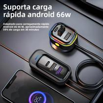 Carregador De Carro 6 Em 1 81W Com Adaptador De Carregamento Rápido E Slot Tipo C Para Banco Carregador De Carro 6 Em 1 81W Com Adaptador De Carregamento Rápido E Slot Tipo C Para Banco