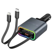 Carregador de carro Bakeey retrátil 4 em 1 131W USB-C Type-C PD