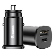 Carregador de Carro Baseus CCALL-AS01 Square USB-A USB-C - Preto