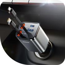 Carregador de carro Carregador de carro retrátil JOYROOM 69W USB C cinza Carregador de carro Carregador de carro retrátil JOYROOM 69W USB C cinza