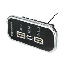 Carregador De Carro Dual USB 3.1A Carregador Rápido PD 12V 24V Para Acessórios De Camper E Caravana