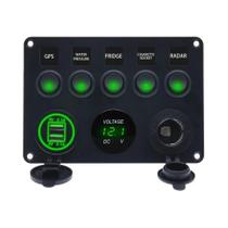 Carregador De Carro Dual USB LED 4.2A 12V Com Painel De Interruptor E Tomada De Energia Para Barcos,