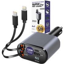 Carregador de carro FREEZE2TRIM Multi Charge Pro 120 W 4 portas USB-C e USB-A