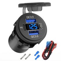 Carregador de carro Hapytrip 12V USB Outlet Dual Quick Charge 3.0
