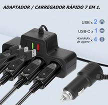 Carregador De Carro Hub Usb Divisor De Energia Carregador Veicular Adaptador Extensão Veicular Com 7