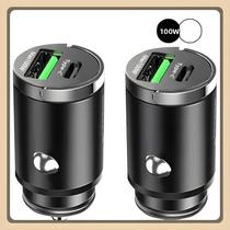 Carregador De Carro Mini Dual USB Tipo C 100W Carregamento Rápido Para iPhone 15 pro Max Samsung