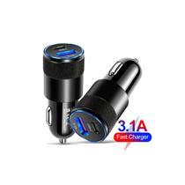 Carregador de carro PD 68W de carregamento rápido USB + tipo C tipo A preto