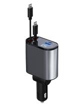 Carregador de carro retrátil EloBeth 4 em 1 Fast 66W com 2 cabos para iPhone