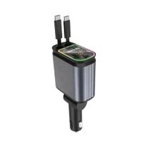 Carregador De Carro Retrátil USB Tipo C 4 Em 1 Para IOS Android Adaptador Super Rápido Para Carregador De Carro Retrátil USB Tipo C 4 Em 1 Para IOS Android Adaptador Super Rápido Para