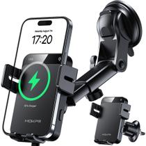 Carregador de carro sem fio MOKPR 15W com fixação automática para iPhone/Samsung