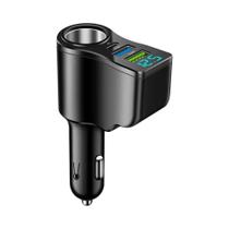 Carregador De Carro Super Rápido 66W 4 Em 1 Divisor De Soquete USB Tipo-C Com Display Digital Para