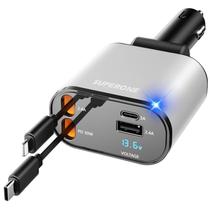 Carregador de carro SUPERONE retrátil 4 em 1 Fast Charge 60W