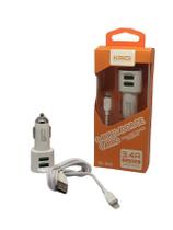 Carregador De Carro Turbo 2Usb Tipo-C 3.4A Kaidi Kd303C