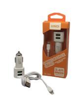 Carregador De Carro Turbo 2Usb Tipo-C 3.4A Kaidi Kd303C