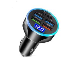 Carregador De Carro USB C 6 Em 1 Dual PD Super Rápido Com Display De Voltagem Para iPhone 15 pro Max Carregador De Carro USB C 6 Em 1 Dual PD Super Rápido Com Display De Voltagem Para iPhone 15 pro Max