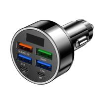 Carregador De Carro USB C De 6 Portas De Carregamento Rápido PD Tipo C Adaptador De Alimentação Para