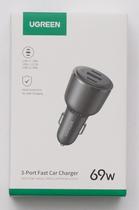 Carregador De Carro Usb-C Usb-A Rápido Ugreen 65W Pd Qc 3.0