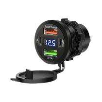 Carregador De Carro USB Dual PD QC 3.0 De 117W, Adaptador De Tomada À Prova d'Água Para Carros E