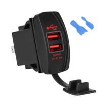 Carregador de Carro USB Duplo 5V 3.1A com LED - Adaptador de Alimentação à Prova de Poeira