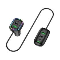 Carregador De Carro USB Tipo-C De 6 Portas Com Luz RGB, Adaptador De Carregamento Rápido PD Para Carregador De Carro USB Tipo-C De 6 Portas Com Luz RGB, Adaptador De Carregamento Rápido PD Para