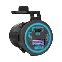 Carregador De Carro USB Tipo C PD 85W QC 3.0 À Prova d'Água Adaptador De Carga Rápida Para Carro