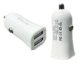 Carregador de Carro Veicular 2 USB para samsung com cabo 2.4A de Carga Rápida